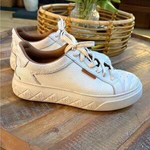 Tory Burch Cream Leather Sneakers